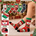 thumbnail image 3 of Bocaoying 6Pairs Christmas Fuzzy Socks for Women, Winter Warm Cosy Holiday Slipper Socks with Gift Bag, Warm Thick Thermal Soft  Socks for Women Indoor Warming Christmas Gifts, 3 of 7