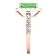 thumbnail image 3 of Solitaire with Accents Engagement Ring for Women - 3.84ct Simulated Green Diamond in 18K Rose Gold Promise Ring, 3 of 6
