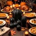 thumbnail image 6 of FEOLGEHLY Halloween Decorations, Mixed Size Artificial Foam Pumpkins Ornament Lot Color Choice Fake Pumpkin Set Seasonals Decor For Fall Harvests Halloween Table Arrangement (Black), 6 of 6