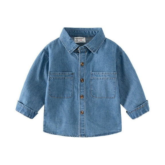 VMESZQFG Boys Girls Fashion Jackets Boys Jacket Boys Denim Jacket Coat Toddler Long Sleeve Denim Clothing Spring Autumn Casual Outwear Boys Coats Age Blue