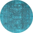 thumbnail image 1 of Ahgly Company Indoor Round Persian Light Blue Traditional Area Rugs, 5' Round, 1 of 4