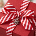 thumbnail image 4 of Christmas Red and White Stripe Polyester Grosgrain Ribbon for Gift Wrapping, Holiday Bows and Crafts, 4 of 6