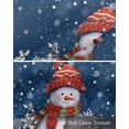 thumbnail image 6 of Red Snowman Christmas Linen Curtain Valance for Bedroom/Bathroom/Kitchen/Office/Living/Dining Room Window,Xmas Winter Snowflake Navy Blue Rod Pocket Topper Decorative Cafe Drapes Panel 54"x18", 6 of 6