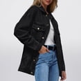 thumbnail image 5 of SUNBS Jean Jacket For Women Denim Jacket With Pocket Button Down Loose Fit Style, 5 of 8