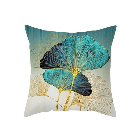 AUQ Pillow Covers Ginkgo Leaf Print Throw Pillow Covers Breathable Decorative Pillows for Bed Style 1
