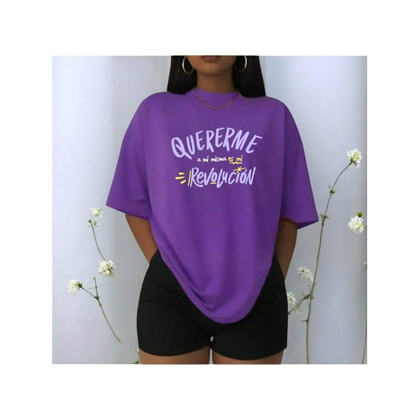 Playera Blusa De Quererme A Mi Misma Es Mi Revolucion Dia De La Mujer Color Morado Talla Chica Marca Emil SaEs