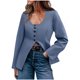 thumbnail image 3 of Sudadera con capucha para mujer,Chaqueta tipo cárdigan con cuello en U para mujer, chaqueta de manga larga con botones, top de punto informal para usar en casa, sopatenor, 3 of 9