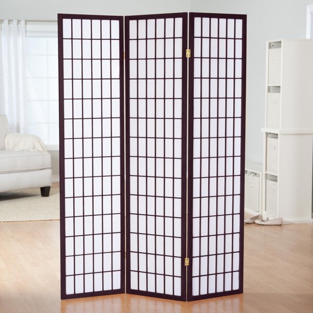 GTU Furniture Japanese Style 3 Panels Wood Shoji Room Divider Screen