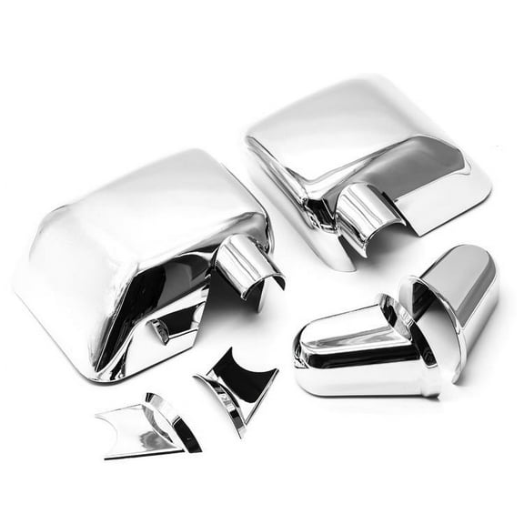Sizver Chrome Door Mirror Coverss For 2007-2015 Jeep Wrangler FULL Covers w/ arms
