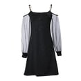thumbnail image 4 of JIAYUE Women's Dress V-Neck Above Knee Elegant Casual Long Sleeve With Sheer Mesh For Daily Wear Stylish Female Dresses, 4 of 4