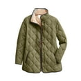 thumbnail image 3 of Womens Plus Size Lightweight Puffer Jacket Long Sleeve Quilted Design Button Front Winter Coat, 3 of 9