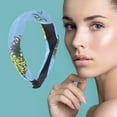 thumbnail image 2 of Unique Bargains 1 Pc Grace Pineapple Pattern Wide Cross Knot Headbands for Women Blue, 2 of 6