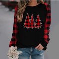thumbnail image 2 of Timegard Hauts à Manches Longues pour Femmes Imprimé de Noël Col Rond Blouse Ample Confortable Automne Hauts Décontractés, 2 of 4
