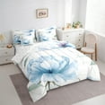 thumbnail image 3 of Castle Fairy Chic Floral Blossom 7Pcs Bedding Comforter Set for Teens Women Girls,Green Blue White Queen Bedding Sets Super Cozy,Botanical Plants Queen Sheet Sets,Luxury Bedroom Decor, 3 of 8