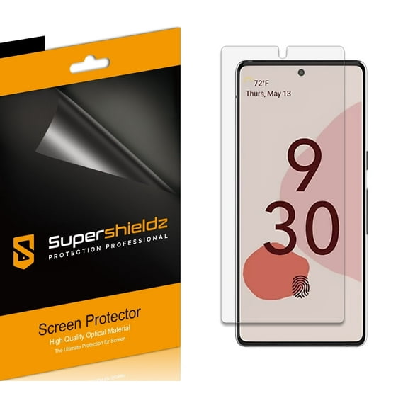 [6-Pack] Supershieldz for Google Pixel 6 Screen Protector, Anti-Bubble High Definition (HD) Clear Shield