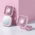 thumbnail image 3 of 2024Summer New Mini Beach Folding Neck Fan Makeup Mirror Portable USB Handheld Small Fan Gift FGS, 3 of 7
