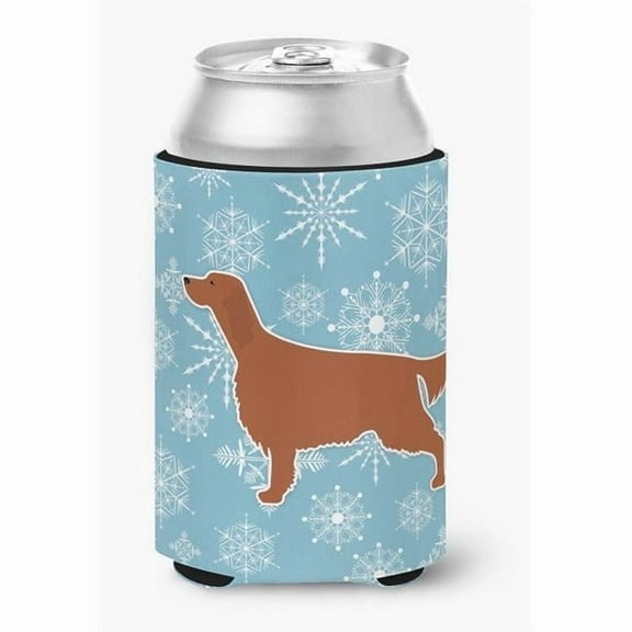 Caroline's Treasures BB3493CC Winter Snowflake Irish Setter Can or Bottle Hugger, Can Hugger, multicolor