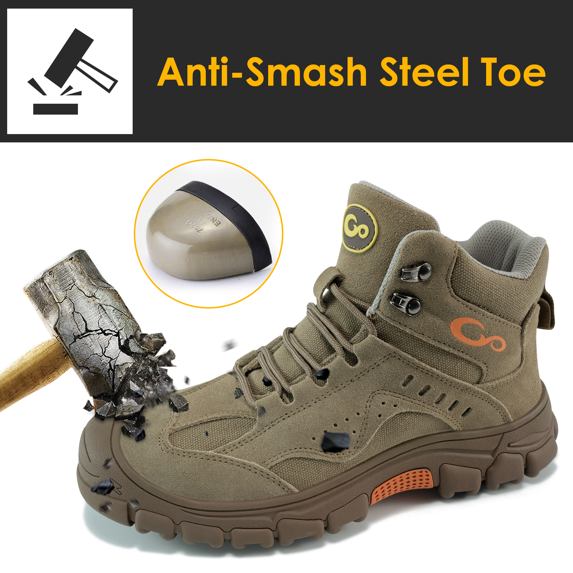 Ecetana Men's Steel Toe Waterproof Work Boot photo 2