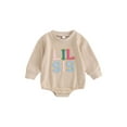 thumbnail image 2 of Baby Toddler Girl Sweatshirt 3M 6M 12M 18M Bubble Romper Onesie Little Big Sister Matching Outfit Fall Winter Clothes, 2 of 10