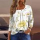 thumbnail image 1 of Fiudx Liquidación de Ofertas Flash Blusa de Manga 3/4 a La Moda para Mujer, Camiseta Estampada, Top Informal, 1 of 5