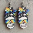 thumbnail image 6 of Punk Independence Day Tie Dye Leopard Skull Wood Earrings Women Headband Jewelry, 6 of 9