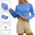 thumbnail image 6 of Women's UPF 50+ Sun Protection Hoodie Shirts Casual Quick-drying Long Sleeve Plus Size Light Tees for Fishing Hiking Going Out Blue XS, 6 of 6