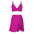 thumbnail image 6 of Ailaofu Women's Bikini Set 2 Piece High Waisted Swimsuit Wrap Top Split Swim Skirt Bathing Suit, 6 of 7
