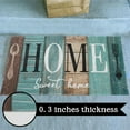 thumbnail image 5 of Teal Turquoise Kitchen Mats Set, Runner Area Rug Floor Mat, 17x30 and 17x47 Inches,Retro Farmhouse Boho Green Kitchen Decor and Accessories, Teal Brown Woodgrain, 5 of 6
