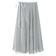 thumbnail image 4 of Kaerm Women Sheer Ballet Wrap Skirts Solid Color Flowy Skirts Lace-up Apron Dance Skirts Gray One Size, 4 of 6