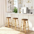 thumbnail image 4 of Home Square Modern Rattan Backless Bar Stool in Brown - Set of 2, 4 of 9