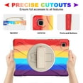 thumbnail image 3 of Galaxy Tab A7 10.4 Case 2020, Heavy Duty Shockproof Kids Case with Hand Strap, Rotating Kickstand for Samsung Galaxy Tab A7 10.4 Inch 2020 Model SM-T500 SM-T505 SM-T507 - Rainbow Red, 3 of 8