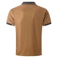 thumbnail image 4 of WREESH Men's Comfort Pullover Short Sleeve Button Regular Top with Solid Color for Casual and Work Wear Coffee, 4 of 5
