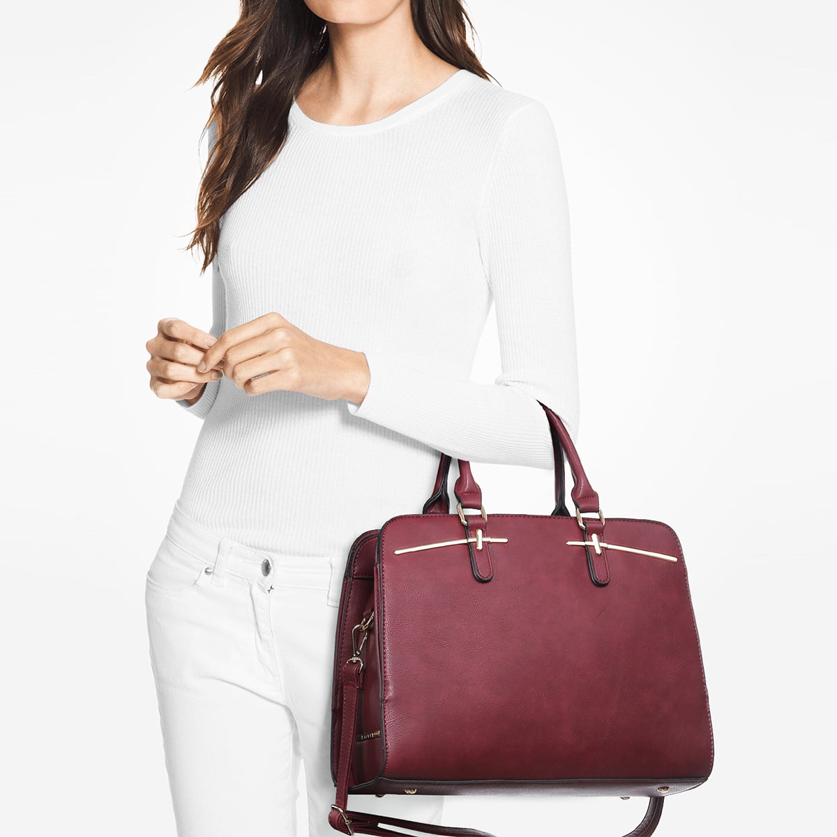 Dasein Women Satchel Handbags Shoulder Purses Totes Top Handle Work Bags with 3 Compartments