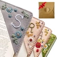 thumbnail image 1 of xianyou-26 Letters Bookmark All Season Bookmarks for Women Men Reading Book Lovers Gifts Spring Summer Fall Winter Book Mark Corner Personalized Hand Embroidered (A, Winter), 1 of 4