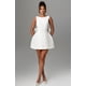 thumbnail image 2 of Vestido de cóctel Aosadin Satin A Line Mini Ivory para mujer, 2 of 6