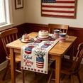 thumbnail image 6 of Memorial Day Saving!4th of July Decorations, Independence Day Table Flag Red White Blue Star Striped Floral Print Dining Table Decoration, 6 of 7