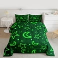 thumbnail image 2 of Homewish Neon Green Bedding Comforter Set,Kawaii Stars Moon Twin Comforter Sets,Cute Cartoon Pattern Bedding Set For Girl Boy,Ultra Soft Home Decor Reversible,2 Pieces, 2 of 8