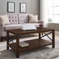 thumbnail image 1 of Table basse en bois rustique - Noyer foncé, 1 of 5