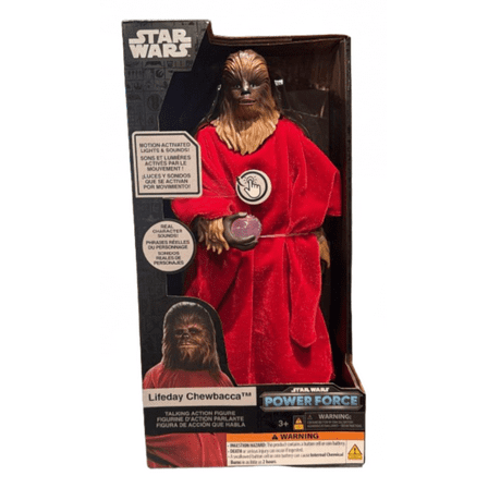 Disney Parks Star Wars Lifeday Chewbacca Power Force Talking Action Figure New