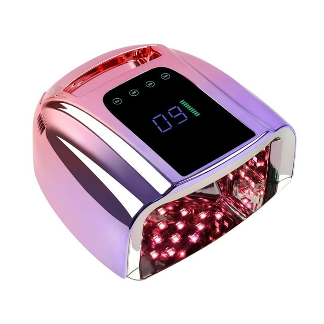 96W Rechargeable UV LED Nail Lamp, Portable Cordless UV Light for Nails with LCD Display Auto Sensor, Professional Nail Dryer for Gel Polish Light Curing Lamp for Salon