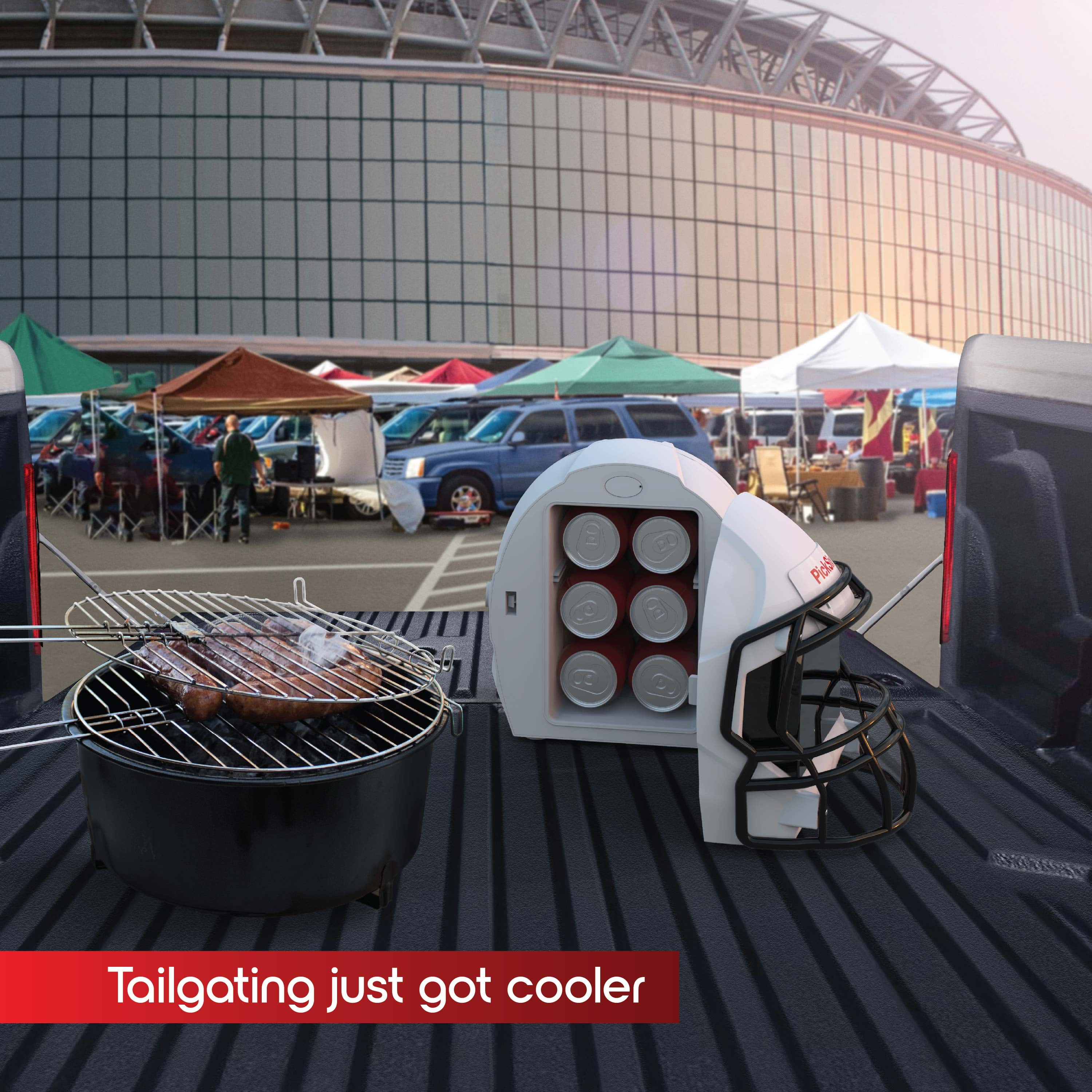 Ionchill PickSix Game Cooler, New Standard Door Portable Football Helmet Mini Fridge, 13.75in