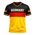 thumbnail image 3 of Custom Germany National Team Football Shirt with Personalized Name & Number â Patriotic V-Neck Soccer for Matches, Fan Events & Casual Wear â Breathable Athletic Performance Tee (S-XXXL), 3 of 4