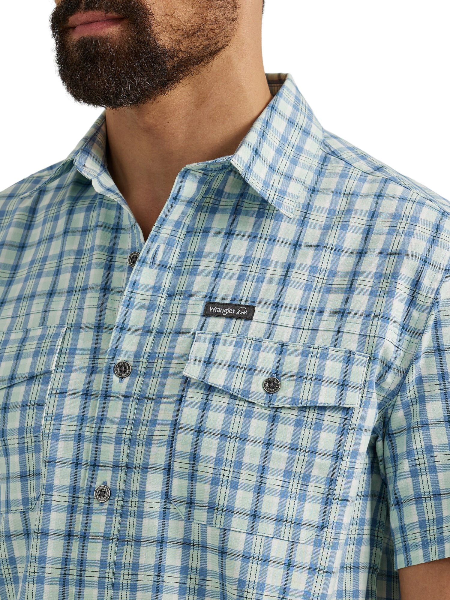 Wrangler® Men's Outdoor Short Sleeve Utility Shirt with Moisture Wicking, Sizes S-5XL