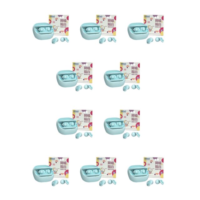 Bearachild Tapón de silicona para los oídos, tapón para los oídos para dormir, antironquidos, protección de rebote suave, Protector de espuma Azul cubierta naranja 10Conjunto