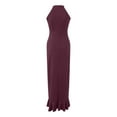 thumbnail image 5 of JIANJIA Casual Dresses For Women Split Sleevele Slim Fit Ruffle Long Evening Dress Streetwear, 5 of 5