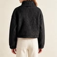 thumbnail image 7 of BXJX Girls Fleece Jackets, Warm Zip‑Up Stand Collar Casual Cropped Outerwear Black Size 9-10 T, 7 of 7