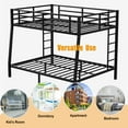 thumbnail image 6 of Full XL Over Queen Bunk Bed Frame, Heavy Duty Metal Bunk Beds with with 2 Side Ladders, Industrial Style Bunk Bed Full XL Over Queen for Teen Adults-Black, 6 of 9