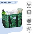 thumbnail image 5 of Large Hand-Held Storage Bag Kitchen Reusable Grocery Bags， Travel Tote Bags， Waterproof Tote，Laundry Bag，Beach Bag， Pool Bag Pretty Green Four-leaf Clover, 5 of 8