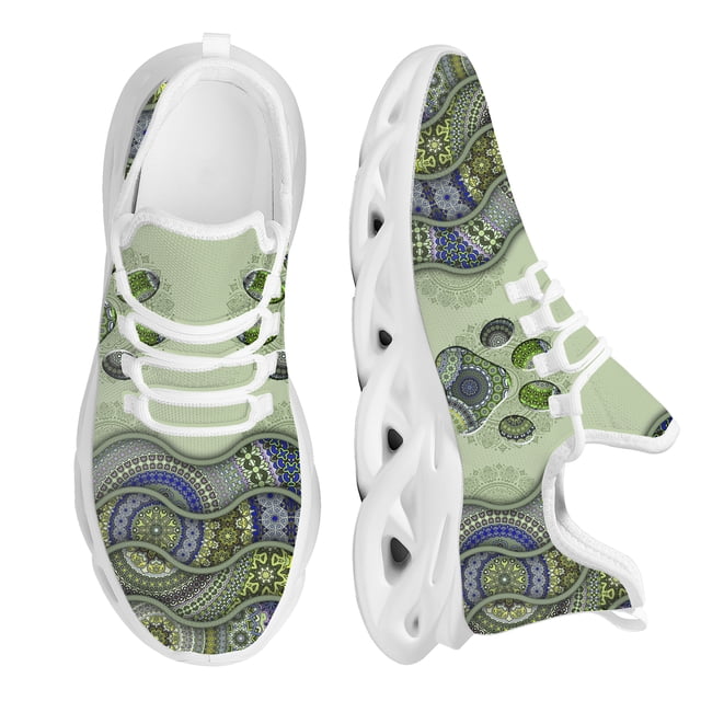 Zapatillas ligeras con cordones y plataforma con estampado de huellas de perro de Bohemia para mujer, zapatillas cómodas para correr, tenis para mujer