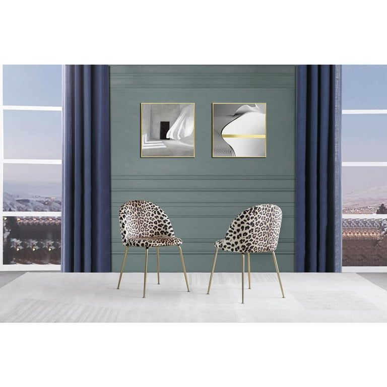 Grey leopard discount print dining chairs